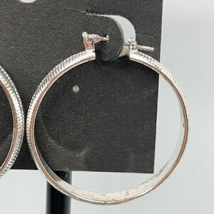 Silver Etched Hoops G by Gennaro Earrings